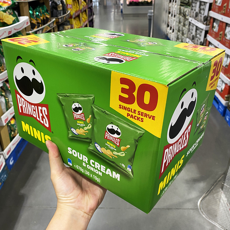 Pringles Cheese and Onion Flavored Potato Chips Imported from Indonesia, 30 Packs, 580g, Individually Packaged Pringles Cheese and Onion Flavored Potato Chips Imported from Indonesia, 30 Packs, 580g, Individually Packaged
