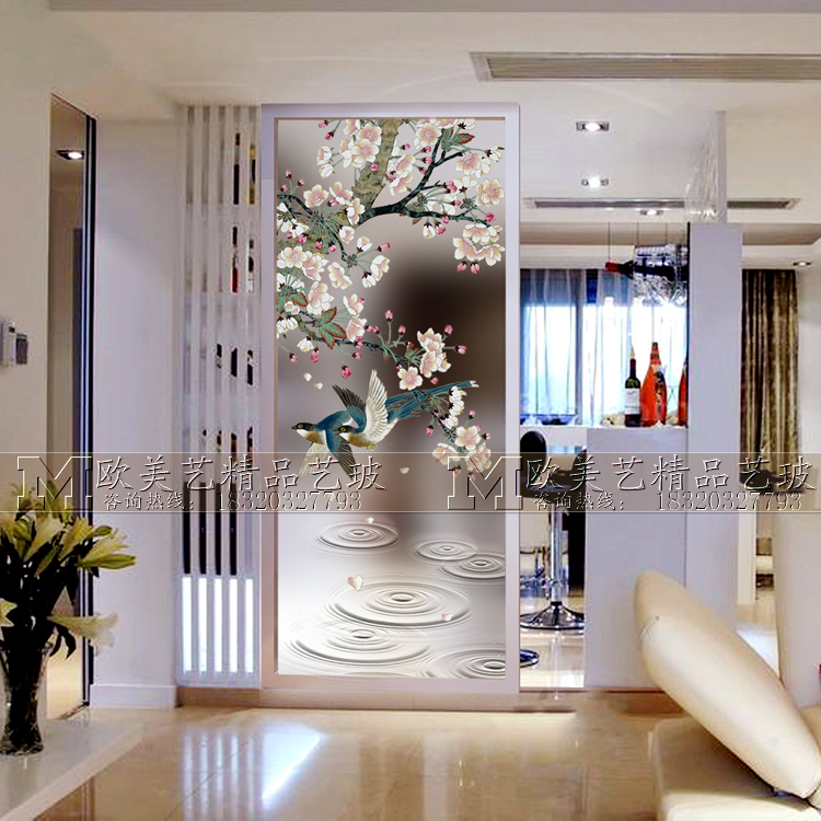 Modern Seat Screen Art Deco Glass Porch Partition Living Room