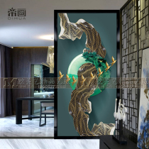 Art glass partition Modern style living room wet and dry partition screen decoration Entrance aisle background wall Ruyi