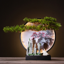 Simulation of Yingkesong rockery lamp ring ornaments new Chinese style dry landscape Zen space living room porch desktop decorations
