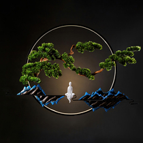 New Chinese-style entrance wall decoration living room sofa background wall decoration creative wall hanging restaurant three-dimensional welcome pine pendant