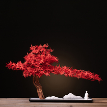 Simulation of welcome pine bonsai green plants new Chinese living room entrance hotel sales office model room landscaping decoration