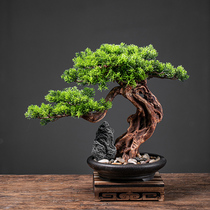 New Chinese simulation welcome pine bonsai ornaments micro landscape living room dry landscape porch hotel club landscape decoration