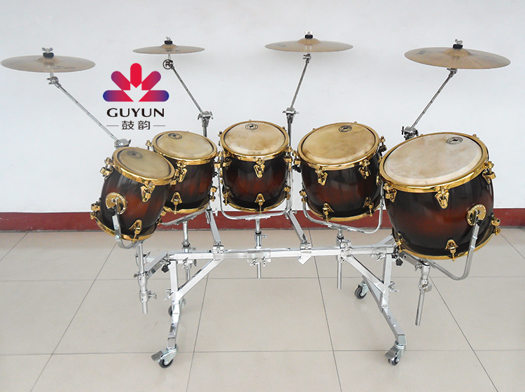 Five Soundrow Drum (p5hz4c) Manufacturer Direct Marketing Red Brown Transition Color Plated Titanium stretch with hanging rub