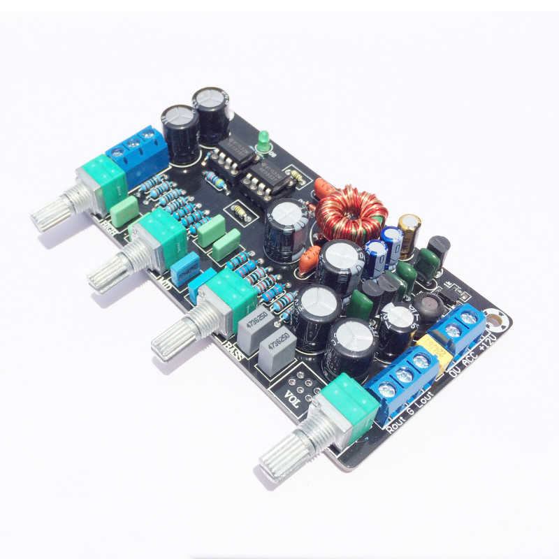 NE5532 car amplifier pre-stage fever tone board DC12V power supply clarity adjustable XR1075