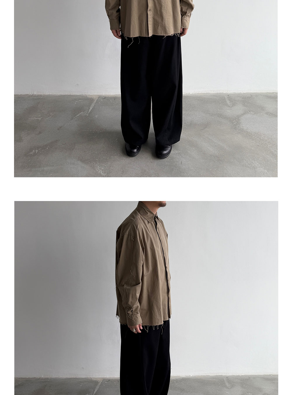 Anniehall Frayed-Edge Oversized Shirt