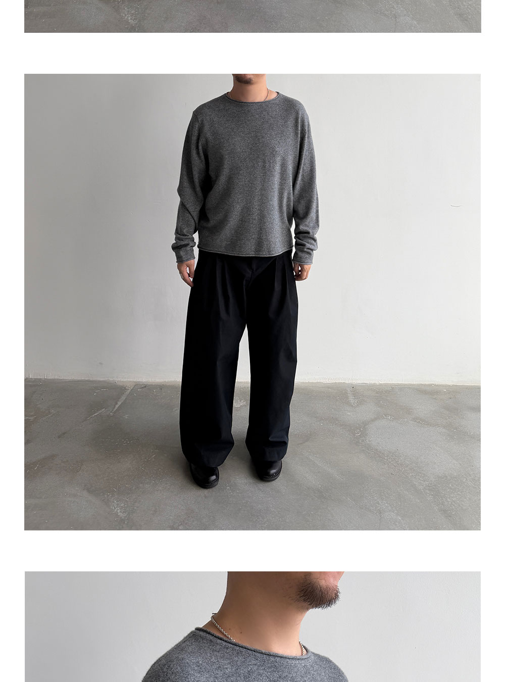 Anniehall 100% Wool Rolled-Edge Sweater