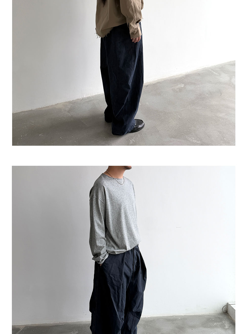 Anniehall Vintage Garment-Dyed Wide-Leg Pants