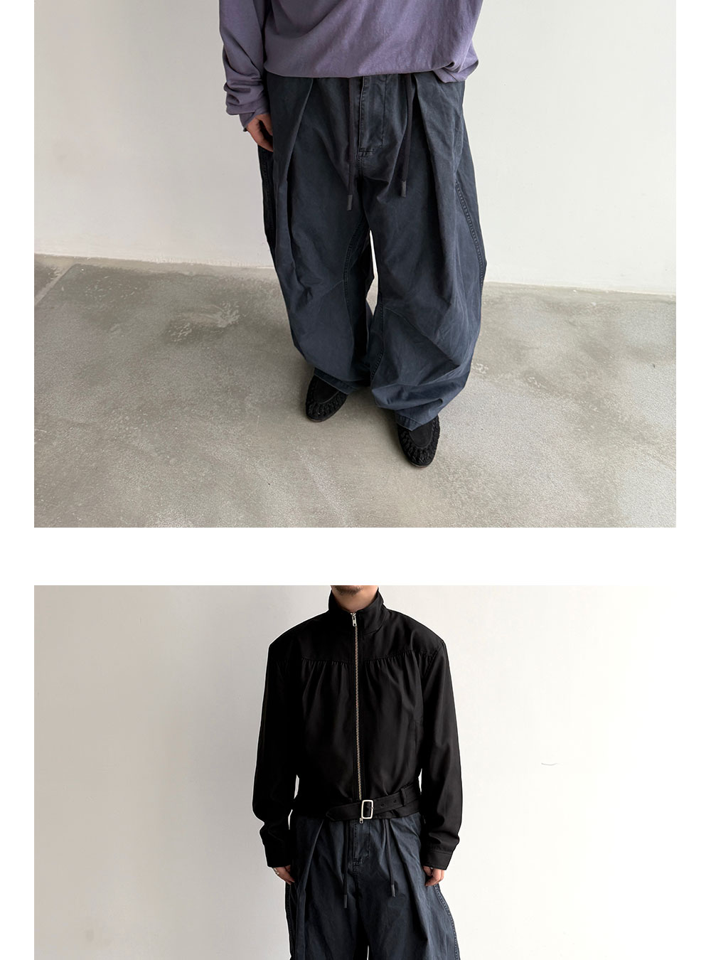 Anniehall Vintage Garment-Dyed Wide-Leg Pants