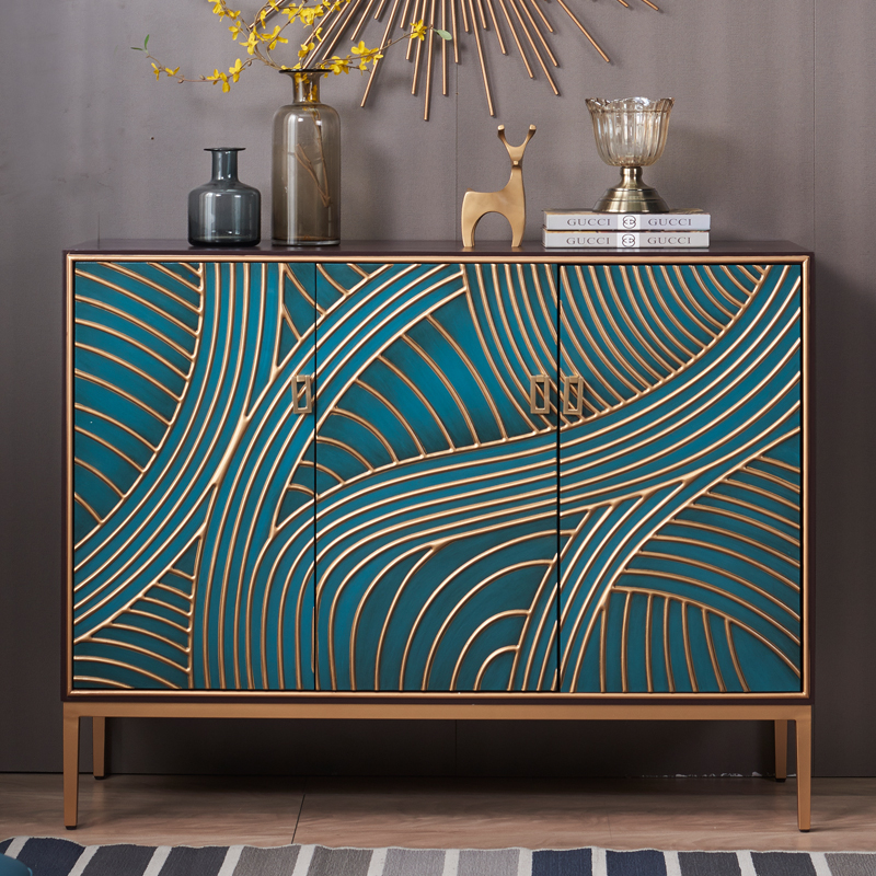 American colored mask cabinet light luxury cabinet blue shoe cabinet in one-room foyer cabinet severance