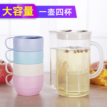 Cool kettle household large capacity plastic teapot juice tie pot high temperature explosion-proof cold water cup cold water bottle set