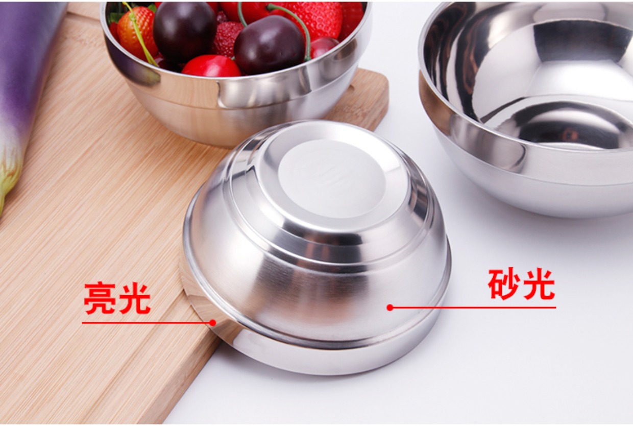 Bát inox Bát hai lớp chống vảy Bát cách nhiệt Bộ đồ ăn cho trẻ em Bát chống rơi Bát bát Đồ dùng nhà bếp dĩa sứ
