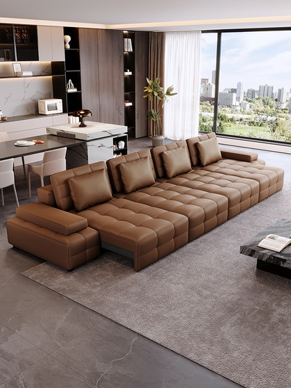 劳伦斯电动沙发功能真皮沙发可调节伸缩直排双三人位可躺可睡新款