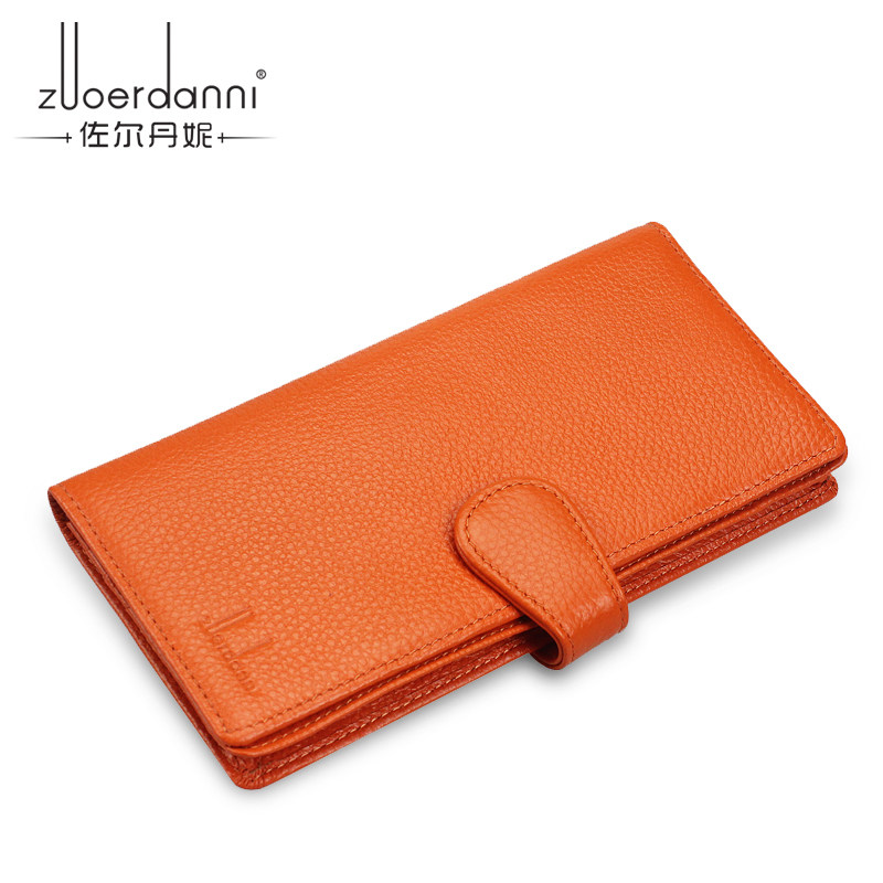New Lady Wallet Genuine Leather Lady Money Clip Calf Leather Clip Korean Version Women's Hand Grab Bag Large Capacity Card Bag