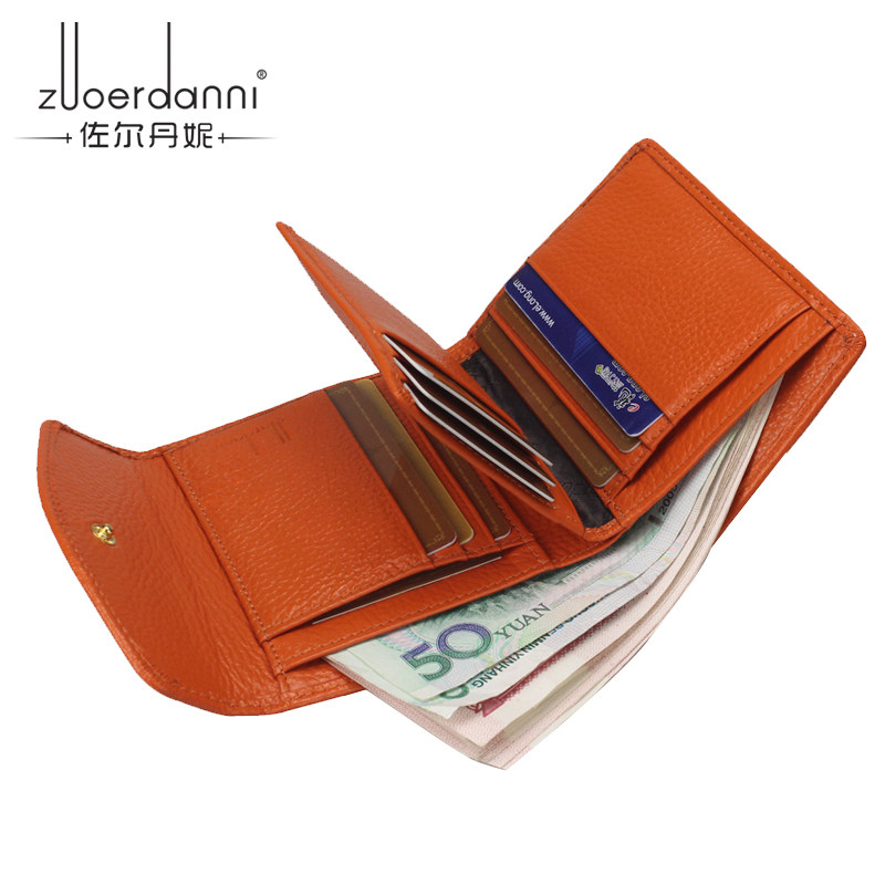 2021 New Han edition of short jacket ladies zip wallet multi - function wallet package bull leather wallet three discount wallet