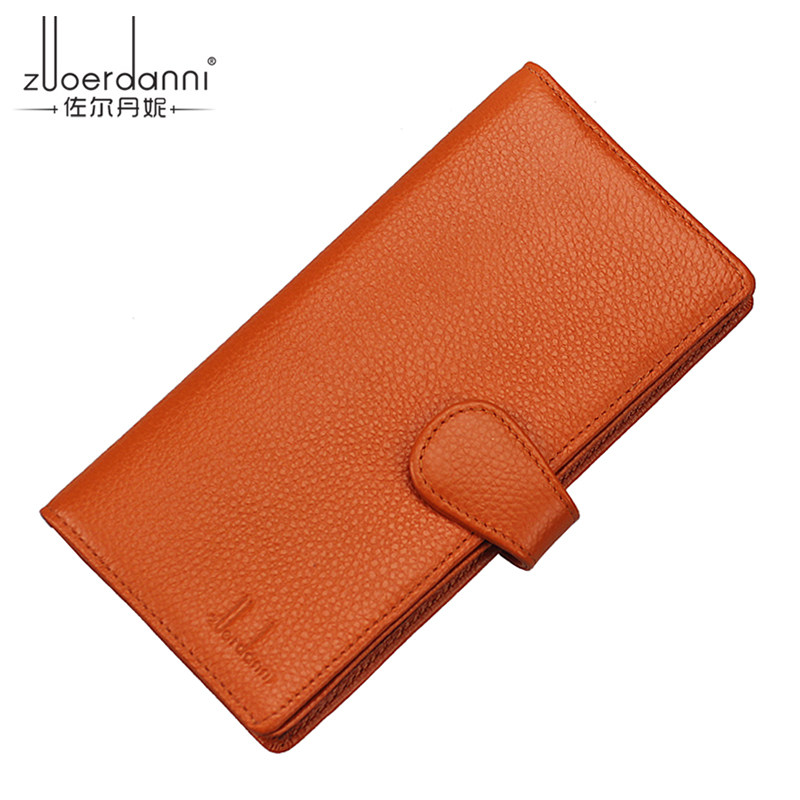 New Lady Wallet Woman Long Version Genuine Leather Lady Handmade Money Clip Calf Leather Clips Korean Version Cute Hand Grab Bag card bag