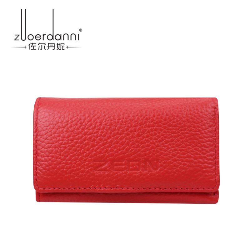 2022 new fashion ladies hanging key bag cowhide car key wallet multi-function hand key bag