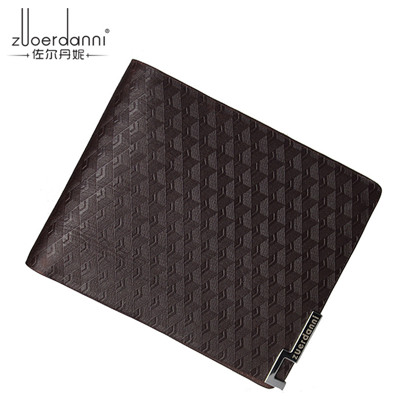 Zoldanie Men Short leather heady dermis Bull Leather Cross Money Clip Business Men's Bag Leather Wallet