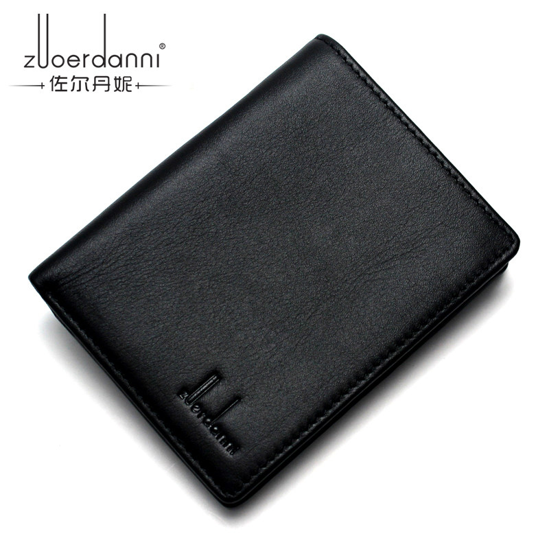 Wallet men's short and versatile money clip genuine leather wallet man with multiple screens leather wallet driver's license wallet male