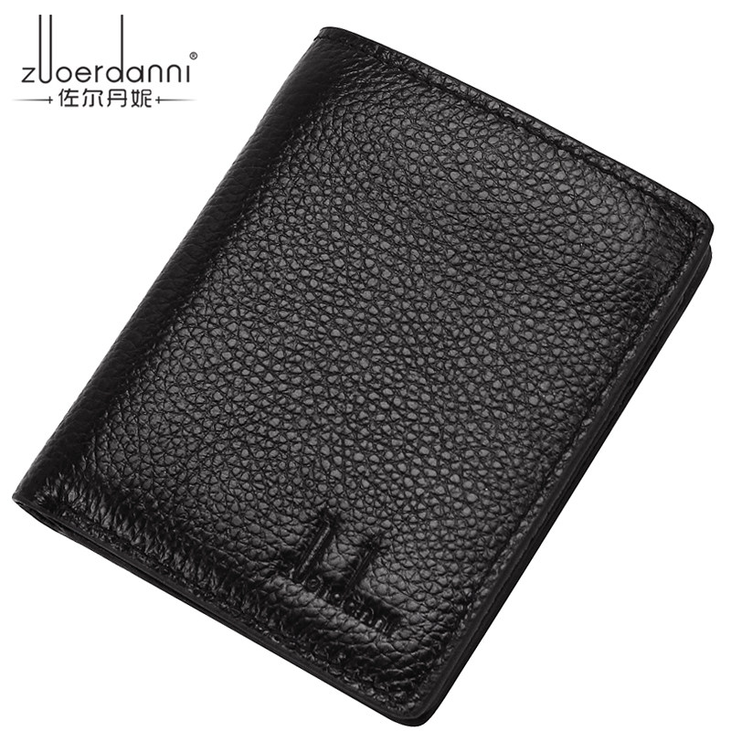 Men's wallet men's short business leather wallet men's first layer cowhide wallet horizontal men's wallet
