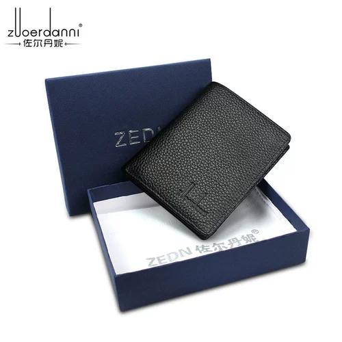 Маленький ультратонкий короткий кожаный бумажник, из натуральной кожи