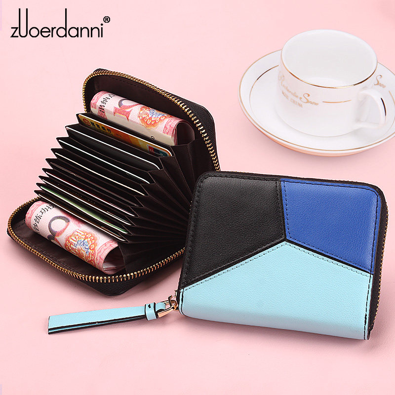 2021 card holder women's multi-card slot top layer cowhide card holder Korean cute multi-function organ personality card holder male
