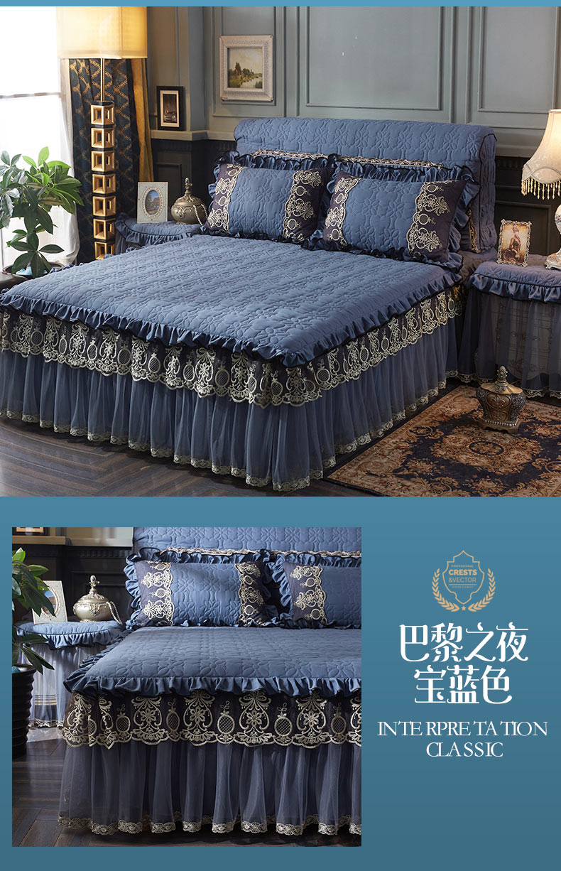 2018 new bed bìa mảnh duy nhất loại váy 1.8 2.2 m ren bên mùa hè chần non-slip giường váy tấm sợi