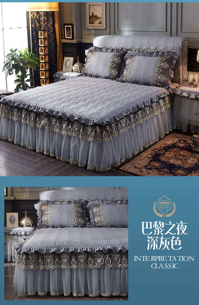 2018 new bed bìa mảnh duy nhất loại váy 1.8 2.2 m ren bên mùa hè chần non-slip giường váy tấm sợi