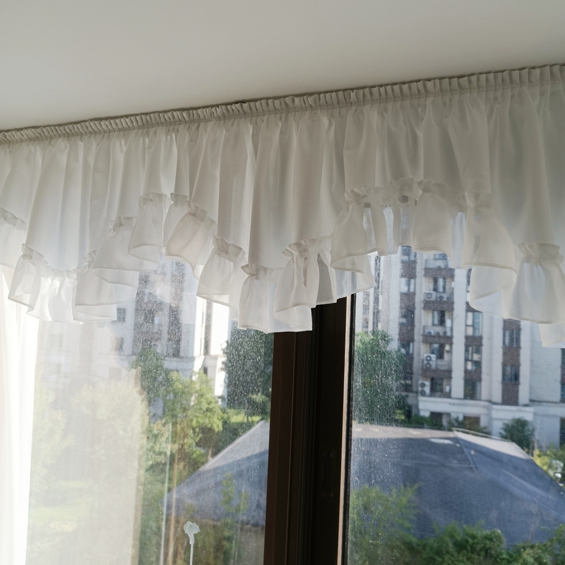 No-Drill White Wavy Edge Translucent Privacy Curtain Track Decorative Curtain Head Window Entryway Door Curtain No-Drill White Wavy Edge Translucent Privacy Curtain Track Decorative Curtain Head Window Entryway Door Curtain