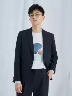 knighttom spring and Autumn suit female neutral handsome fit navy blue casual suit small suit jacket 9150