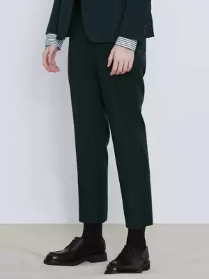 knighttom professional formal dark green neutral female college style nine-point trousers casual pants winter women's thick section