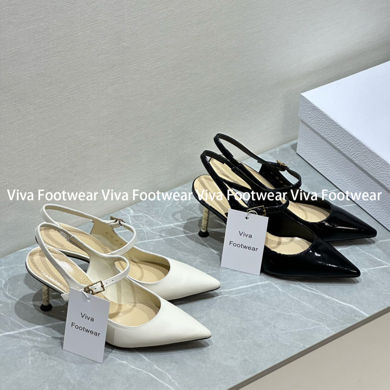 Viva Footwear 25Fw Pointed-Toe Patent Leather Slingback High Heels
