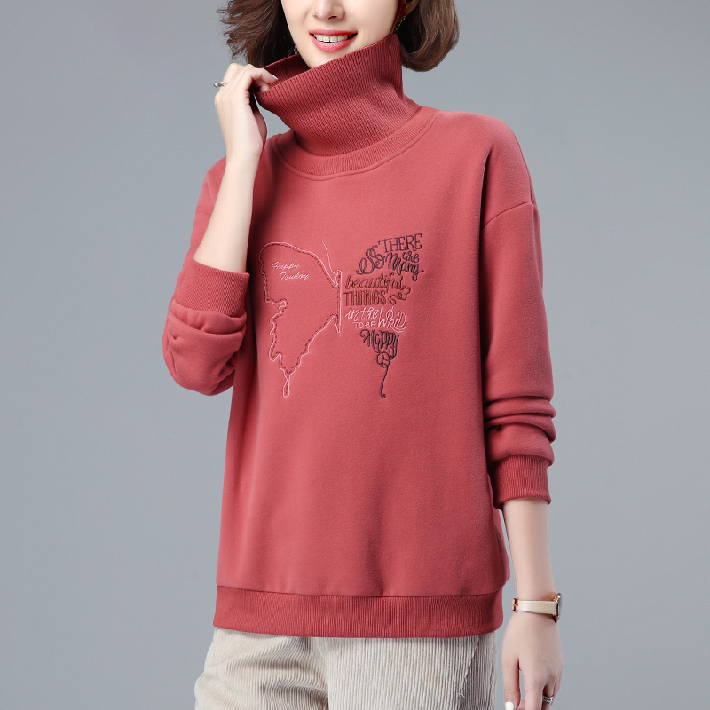 Gush clothing woman high collar 2022 spring autumn new lady sports casual blouse middle-aged mother thickened jacket tide
