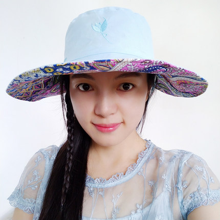 夏天户外可折叠女式太阳帽防晒帽子韩版遮脸防