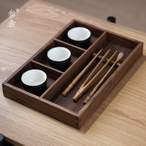 3 House North American Black Walnuts Solid Wood Containing Pan Wenge Room Table Log Tea Room Divided Room Wood Containing Box