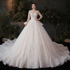 Свадебное платье 特大码婚纱2020新款新娘拖尾奢华梦幻胖 mm200斤加肥加大显瘦气质