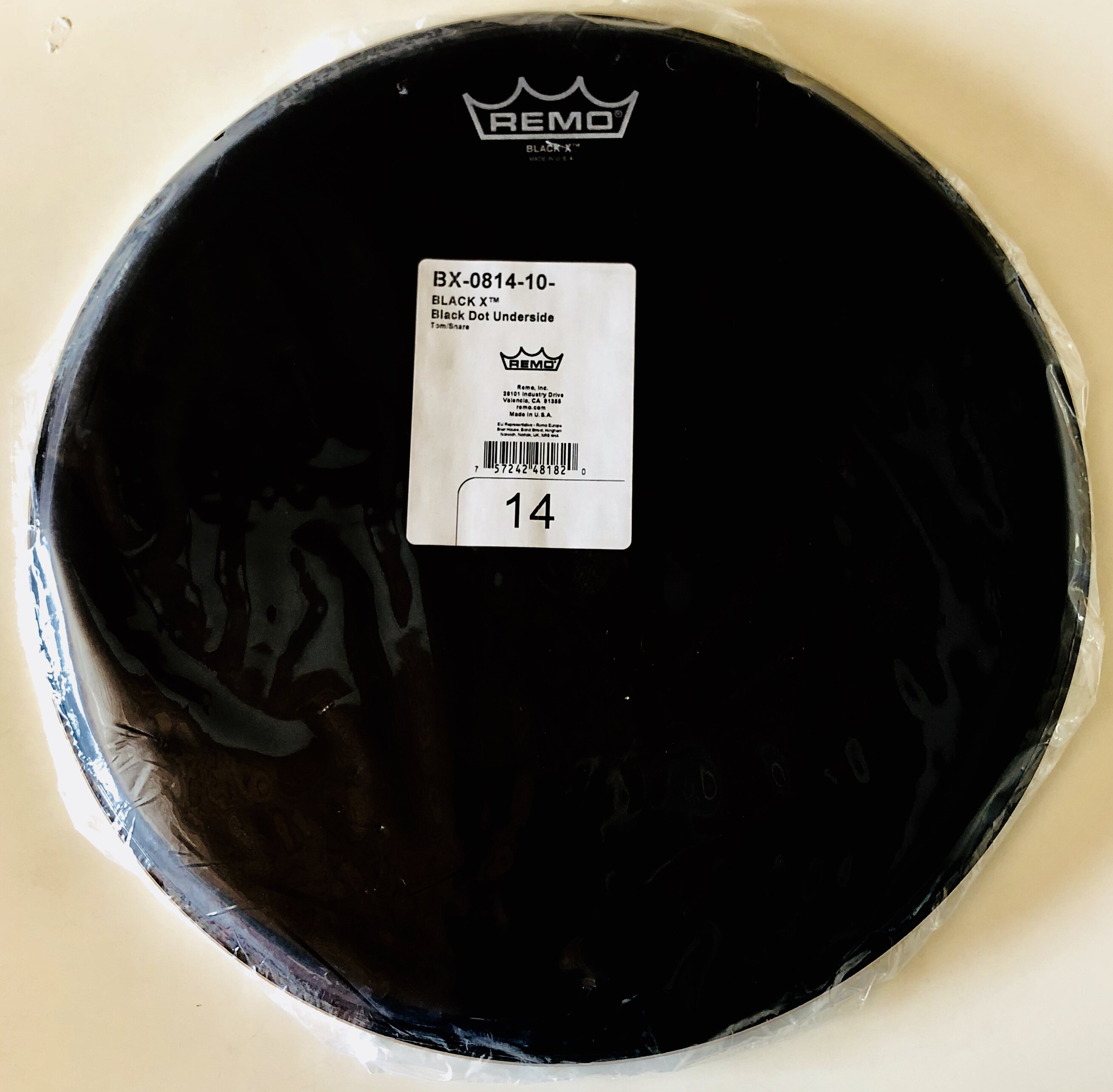 () REMO Ruimeng US-made 14-inch snare drum skin monarch series thick double-layer black suede belt reinforced