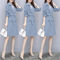 Windbreaker womens long 2021 new spring and autumn Korean version of the fashion foreign style small coat temperament popular coat