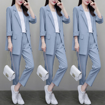 Suit suit womens 2021 new summer fashion temperament business suit womens Western style casual small suit two-piece suit