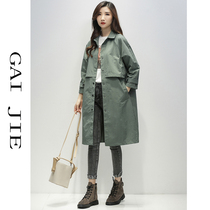 Windbreaker womens long 2021 spring and autumn new temperament fashion British wind coat popular small casual coat
