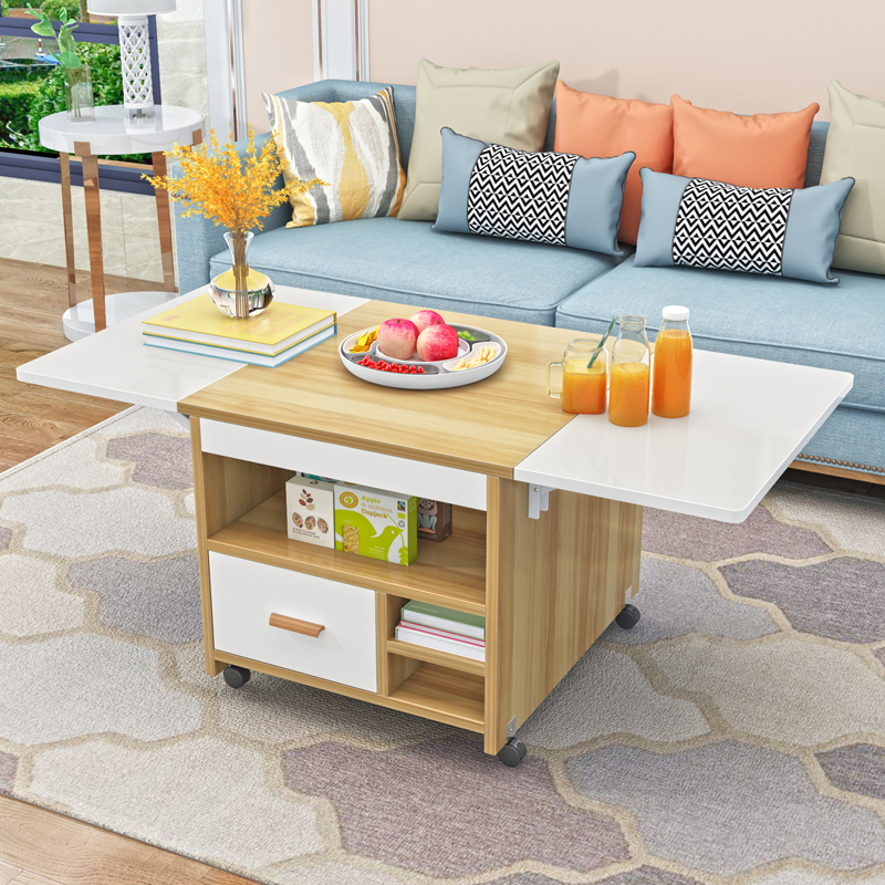 Coffee table dining table one-piece household simple modern multi-functional folding and lifting small apartment dual-purpose telescopic tea table