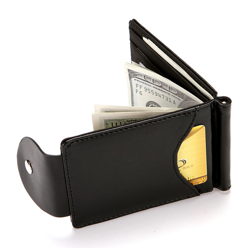 Men's Metal Money Clip Short Ultra-Thin Card Wallet All-In-One Young People's Bill Clip Wallet Creative Cash Clip