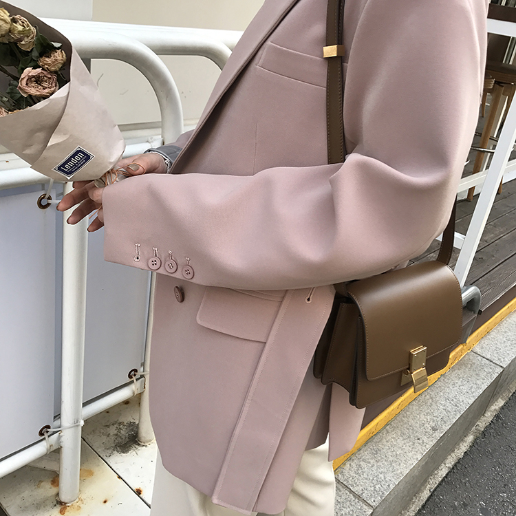 TACO 2018 thu đông phong cách mới chic blogger gió thả vai oversize áo khoác lửng nữ thời trang u40