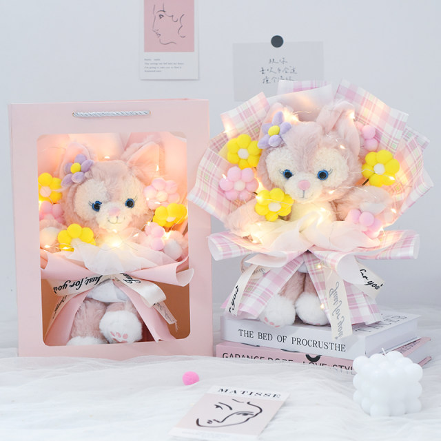 Lina Belle plush doll bouquet ຂອງຂວັນວັນເກີດຂອງເດັກນ້ອຍທີ່ສ້າງສັນແລະປະຕິບັດສໍາລັບເດັກຍິງ, ຫມູ່ເພື່ອນແລະ doll