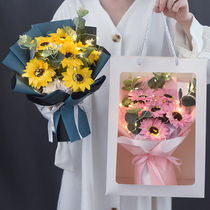 Sunflower soap fake flower eucalyptus flower eternal bouquet creative birthday gift for girlfriend photo props