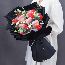 Douyin Gypsophila rose soap immortal tea cigarette bouquet to send boyfriend birthday gift Valentines Day gift