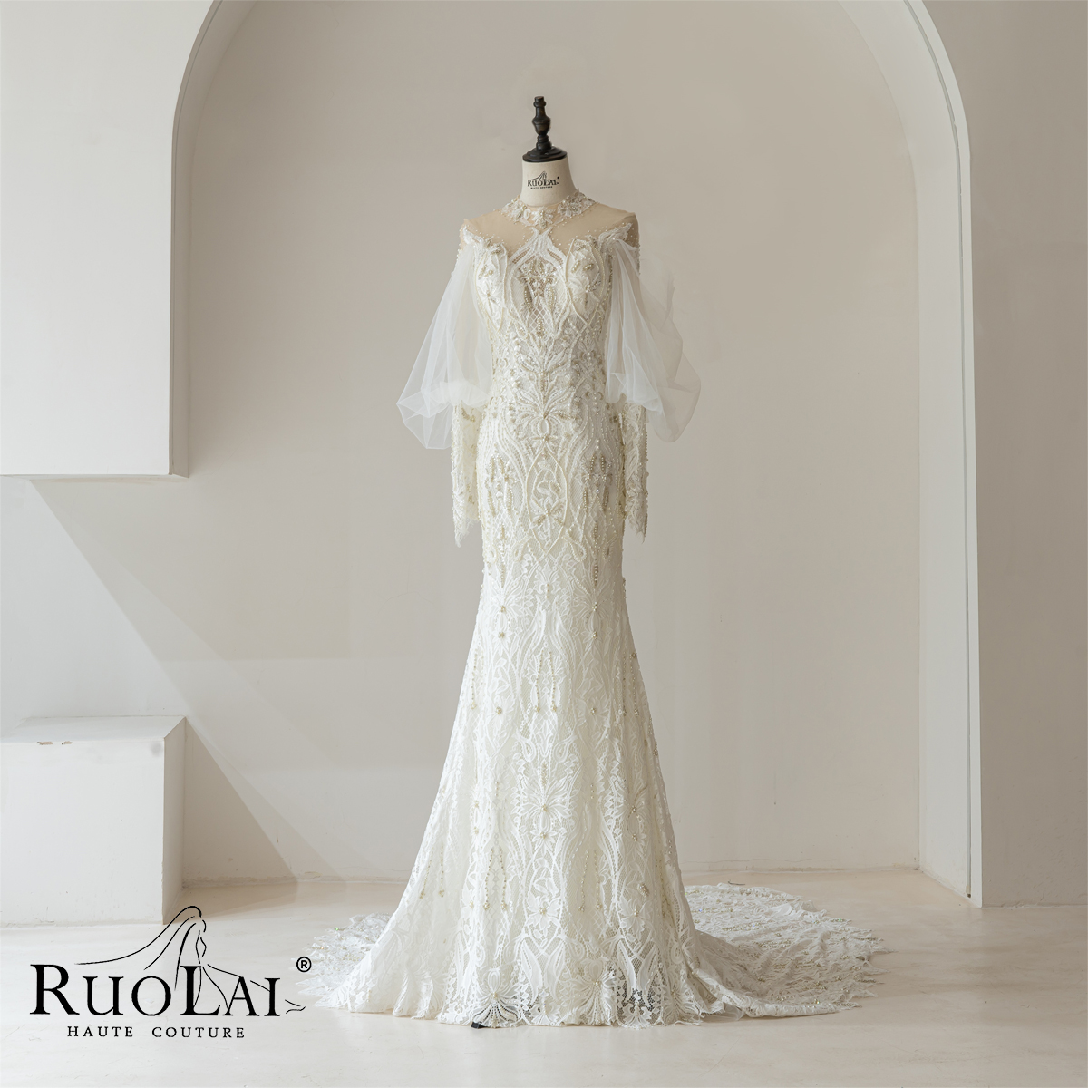 Female wedding dress five -year old shop wedding dress married female Ruolai new French luxury heavy worker back Female wedding dress five -year old shop wedding dress married female Ruolai new French luxury heavy worker back