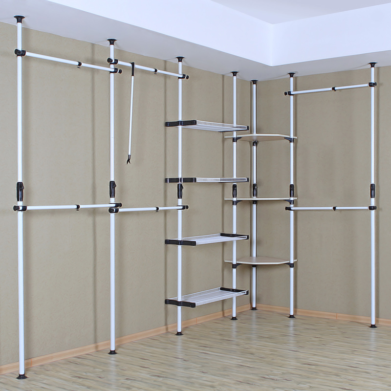 Hanging assembly storage simple wardrobe open cloakroom top hanging rack metal steel frame combination frame