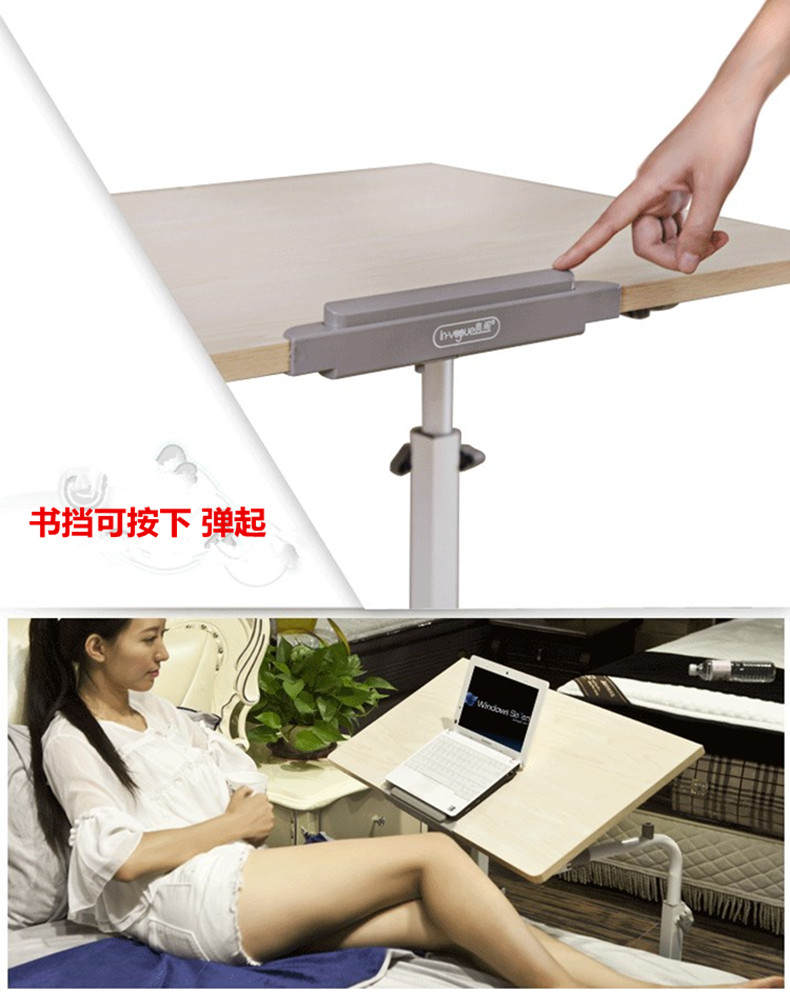 Dễ dàng gấp bàn học có thể tháo rời bàn máy tính xách tay Bàn lười biếng bàn nâng giường trẻ em viết bàn - Bàn bàn gỗ tròn