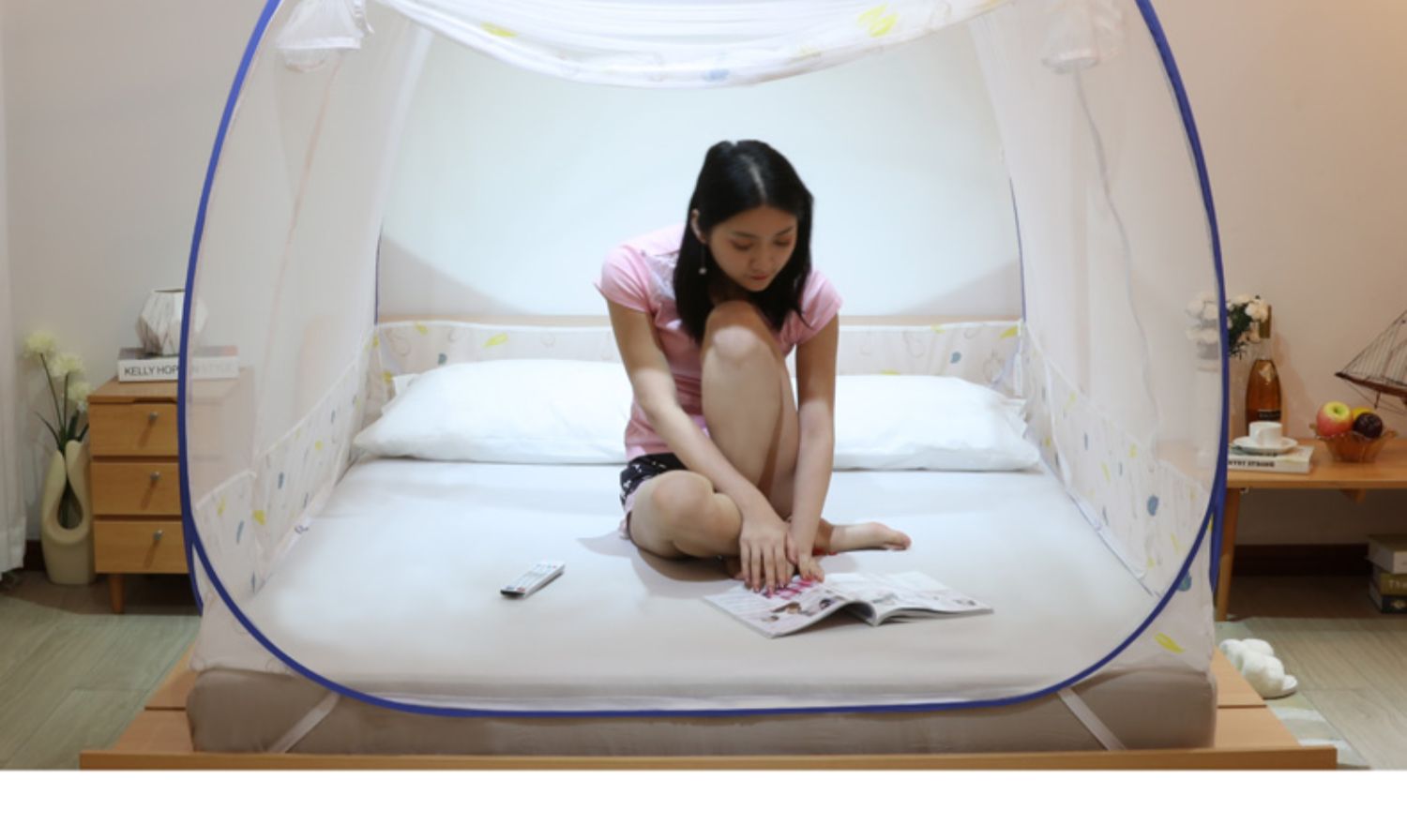 Chỉ mềm mới cài đặt miễn phí lưới chống muỗi yurt 1,5 m mẫu tài khoản 1,8m giường đôi mã hóa dày hộ gia đình - Lưới chống muỗi màn mắc giường